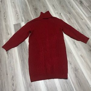 Red sweater dress